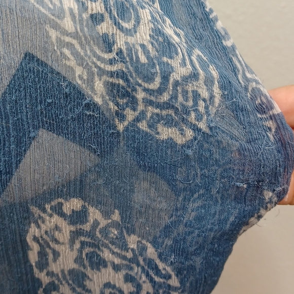 Sarah Stewart 100% Silk Sheer Artsy Printed Tunic Top - Picture 16 of 16